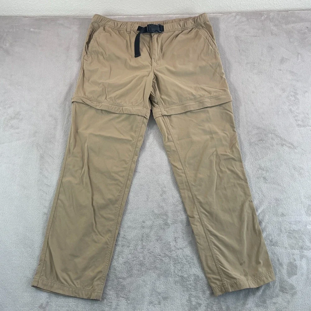 Duluth Trading Convertible Pants Men XL (36x32) Beige Nylon Performance Belted - Picture 1 of 12